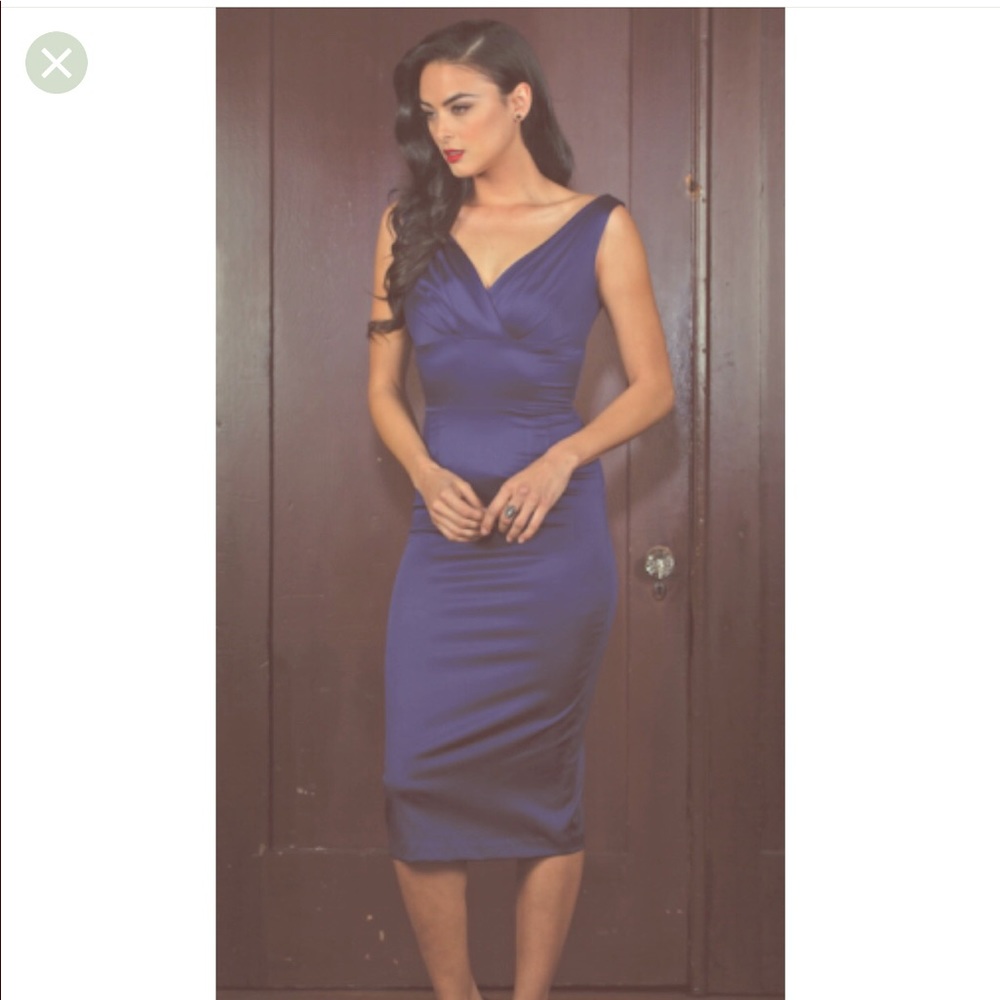 Stop Staring Red Satin Fitted Sheath, NWT